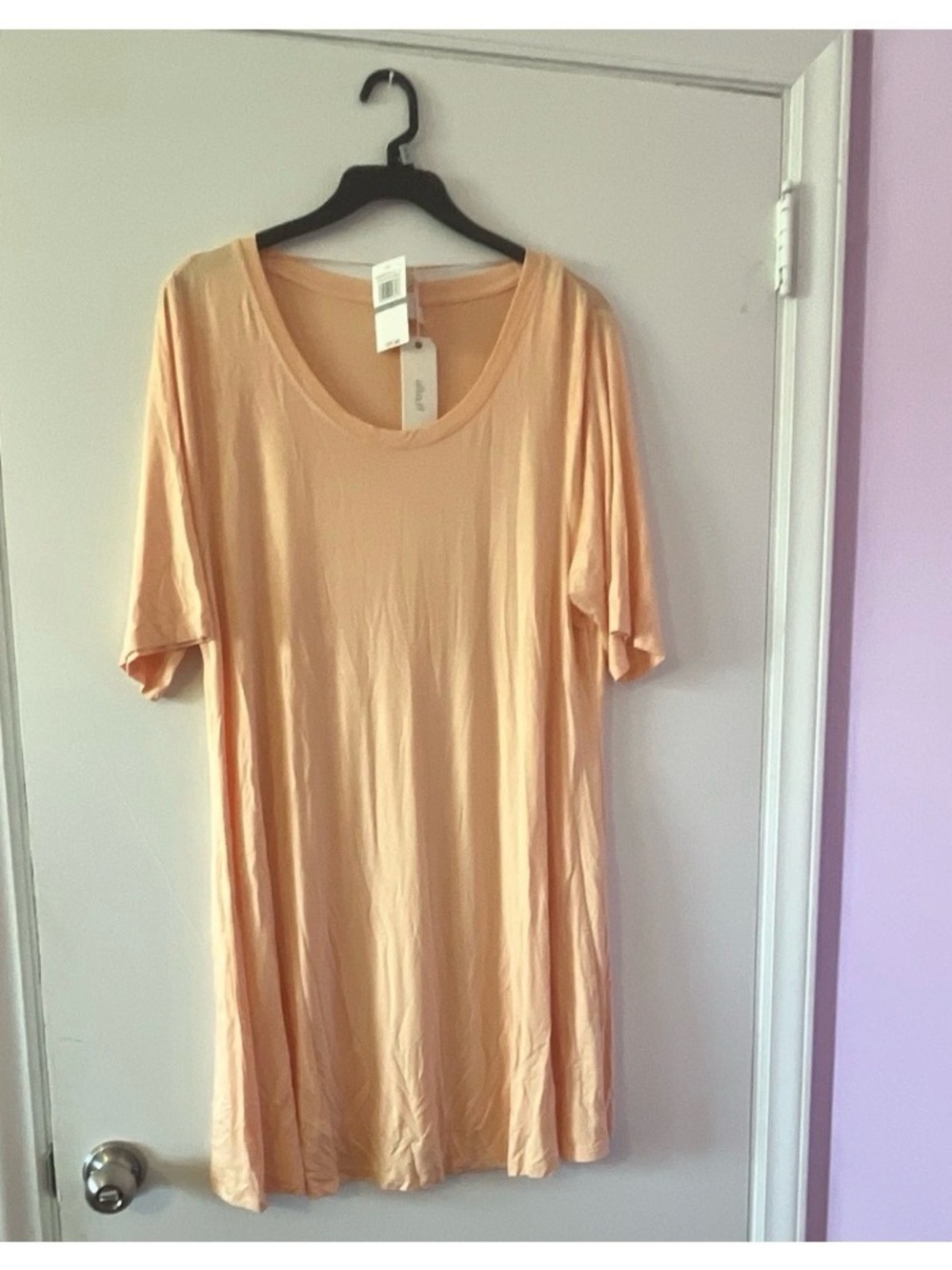 Relaxed Scoop-Neck Peach Tunic Top